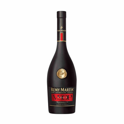 Remy Martin VSOP Fine Champagne Cognac in a 750mL bottle, showcasing the elegant label and deep amber color.
