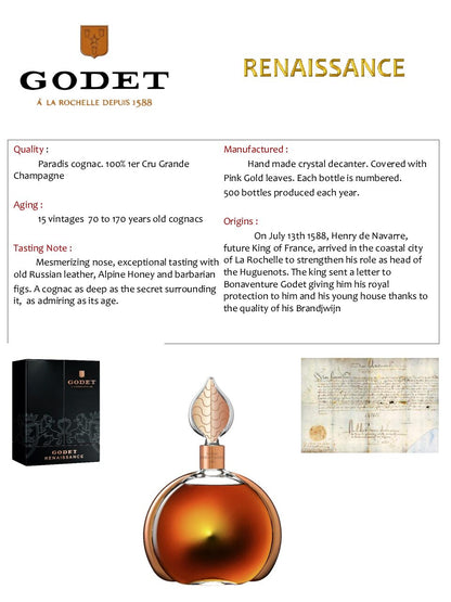 Godet Renaissance Grande Champagne Cognac 700Ml Bottle Image