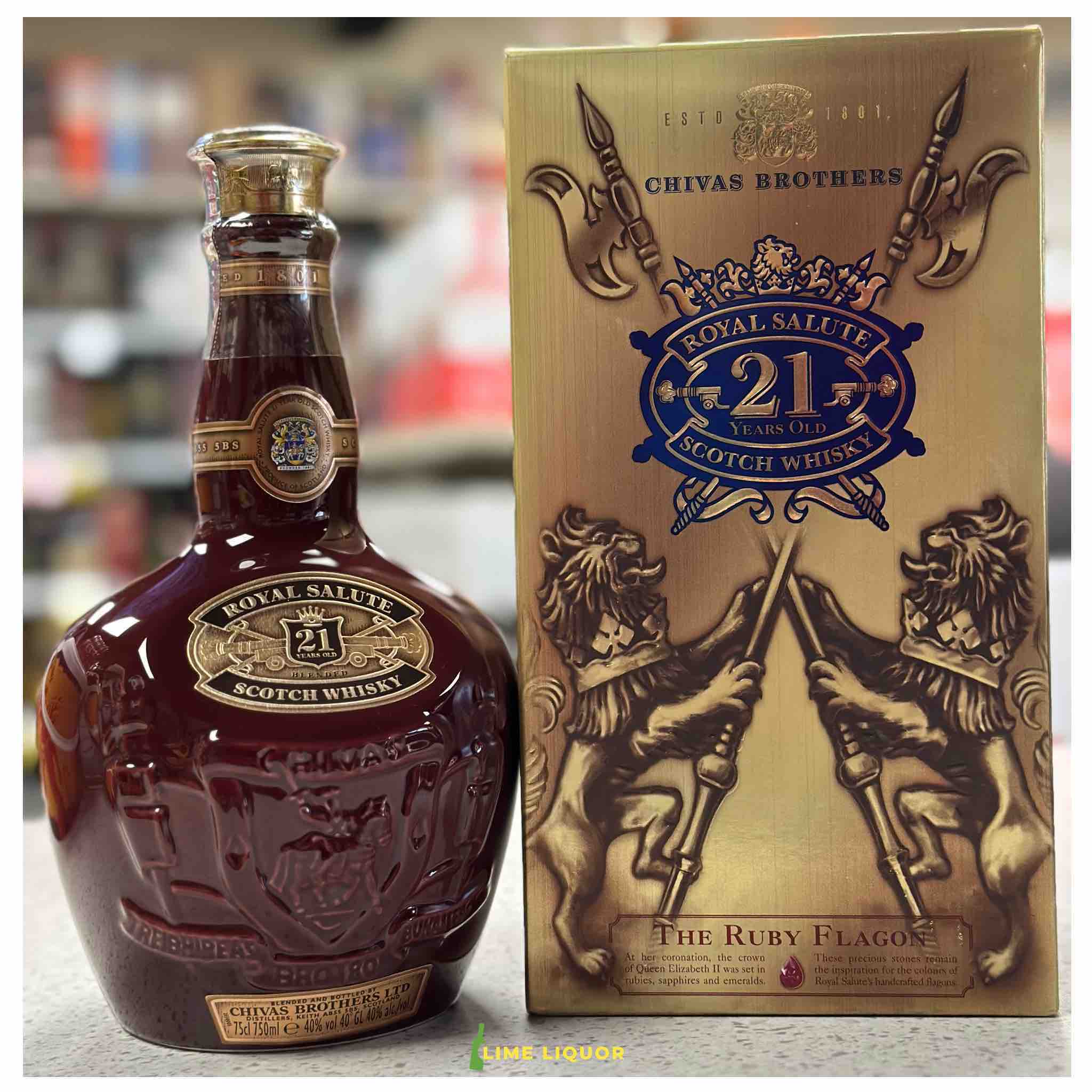 Buy Royal Salute 21 Year Old The Ruby Flagon Scotch Whisky with gift box, 750mL bottle