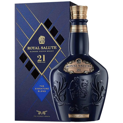 Bottle of Chivas Regal Royal Salute 21 Year Old Scotch whisky in a 750mL bottle with a distinctive label and elegant packaging.