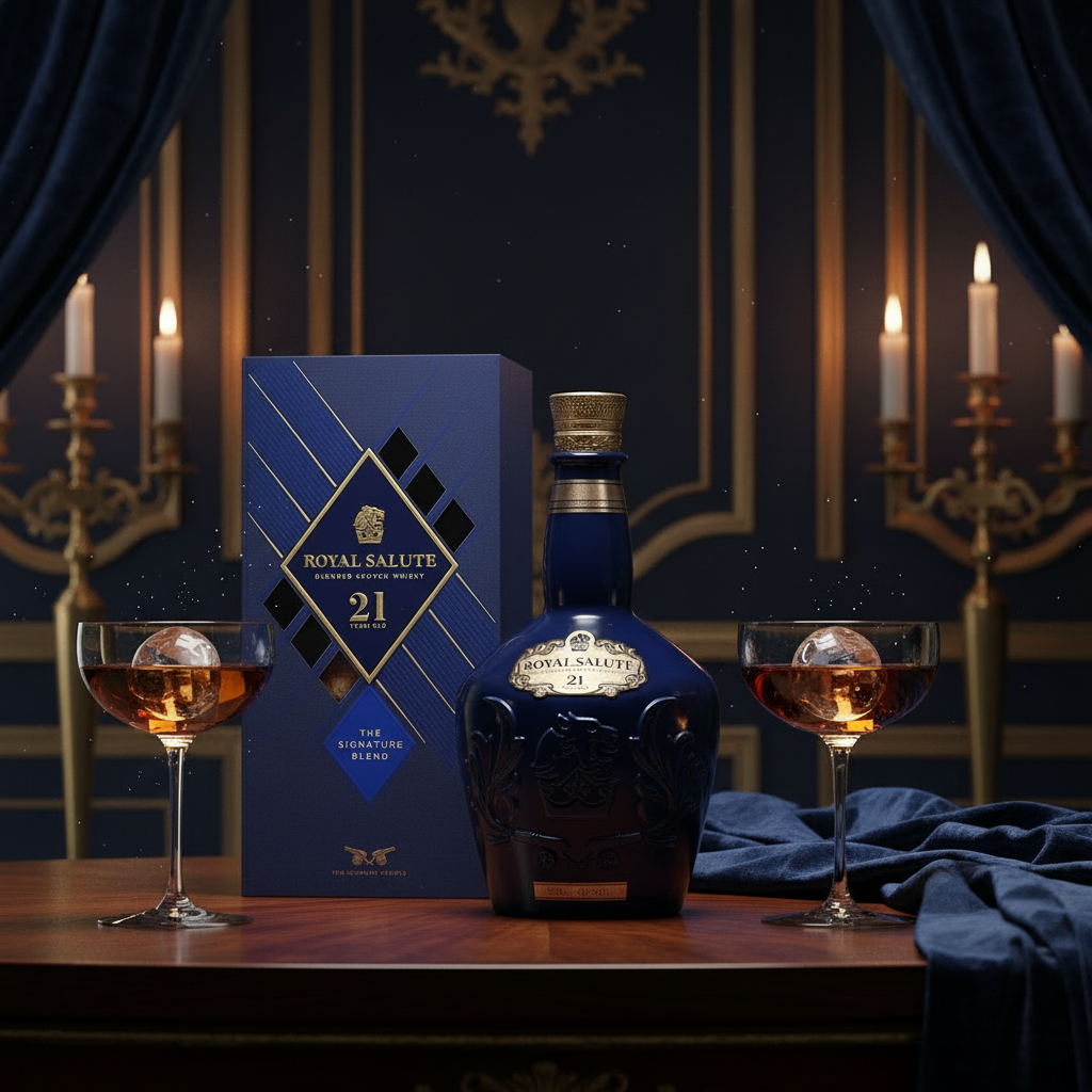 Bottle of Chivas Regal Royal Salute 21 Year Old Scotch whisky in a 750mL bottle with distinctive label and packaging.