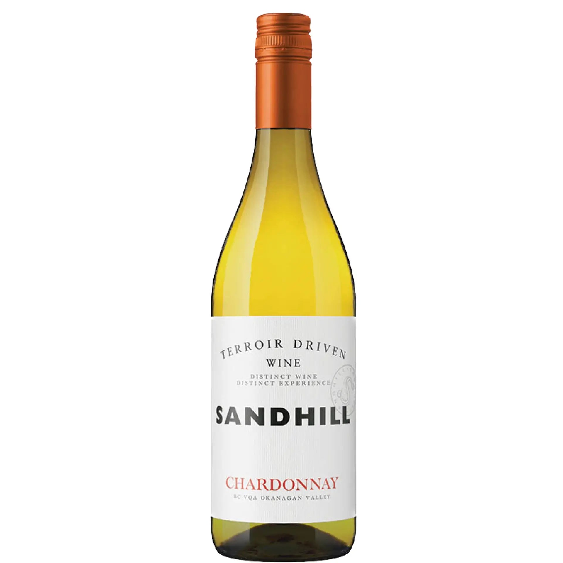 Buy Sandhill Chardonnay white wine bottle with orange cap and white label