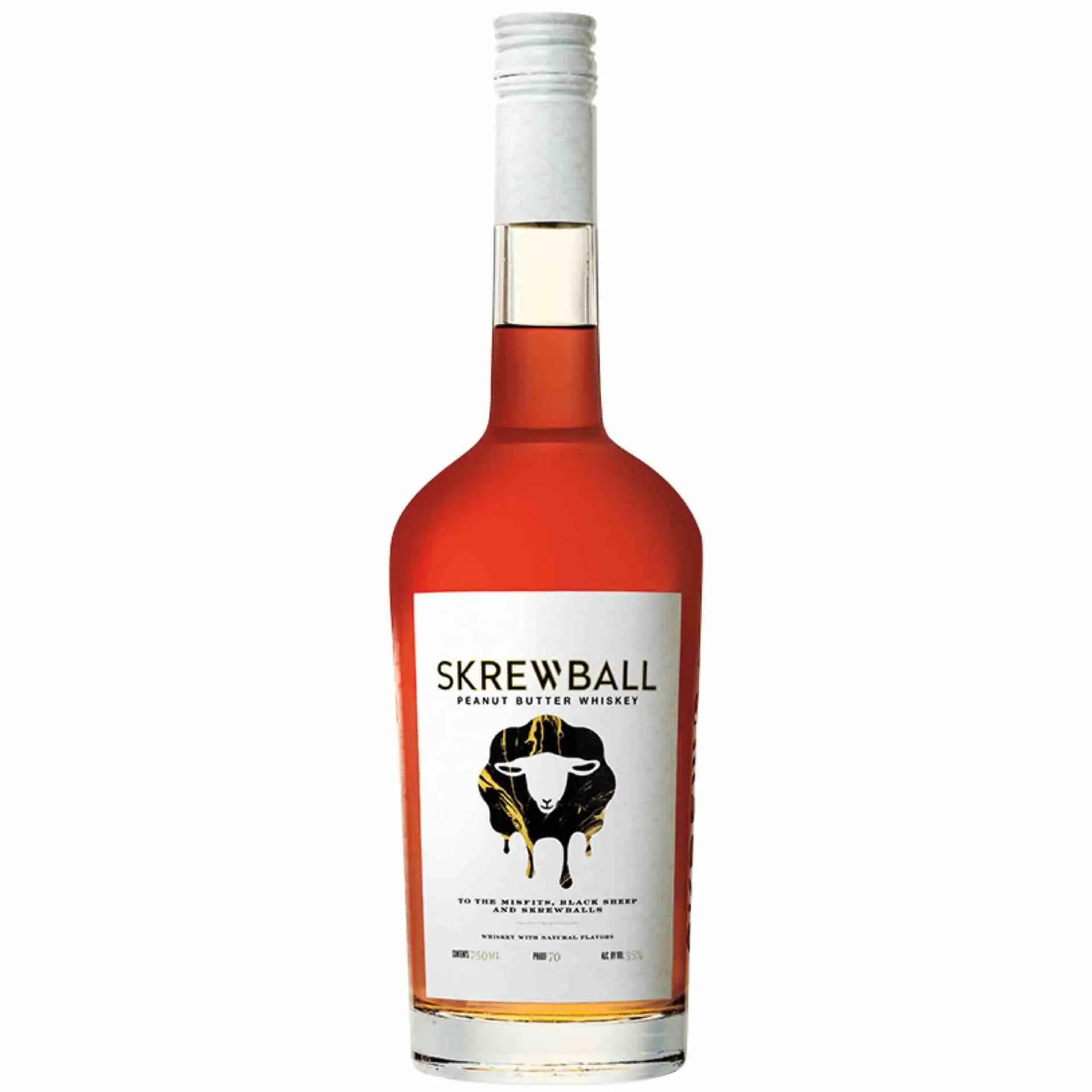 Buy Skrewball Peanut Butter Whisky, 750ml bottle with white label and ram logo.