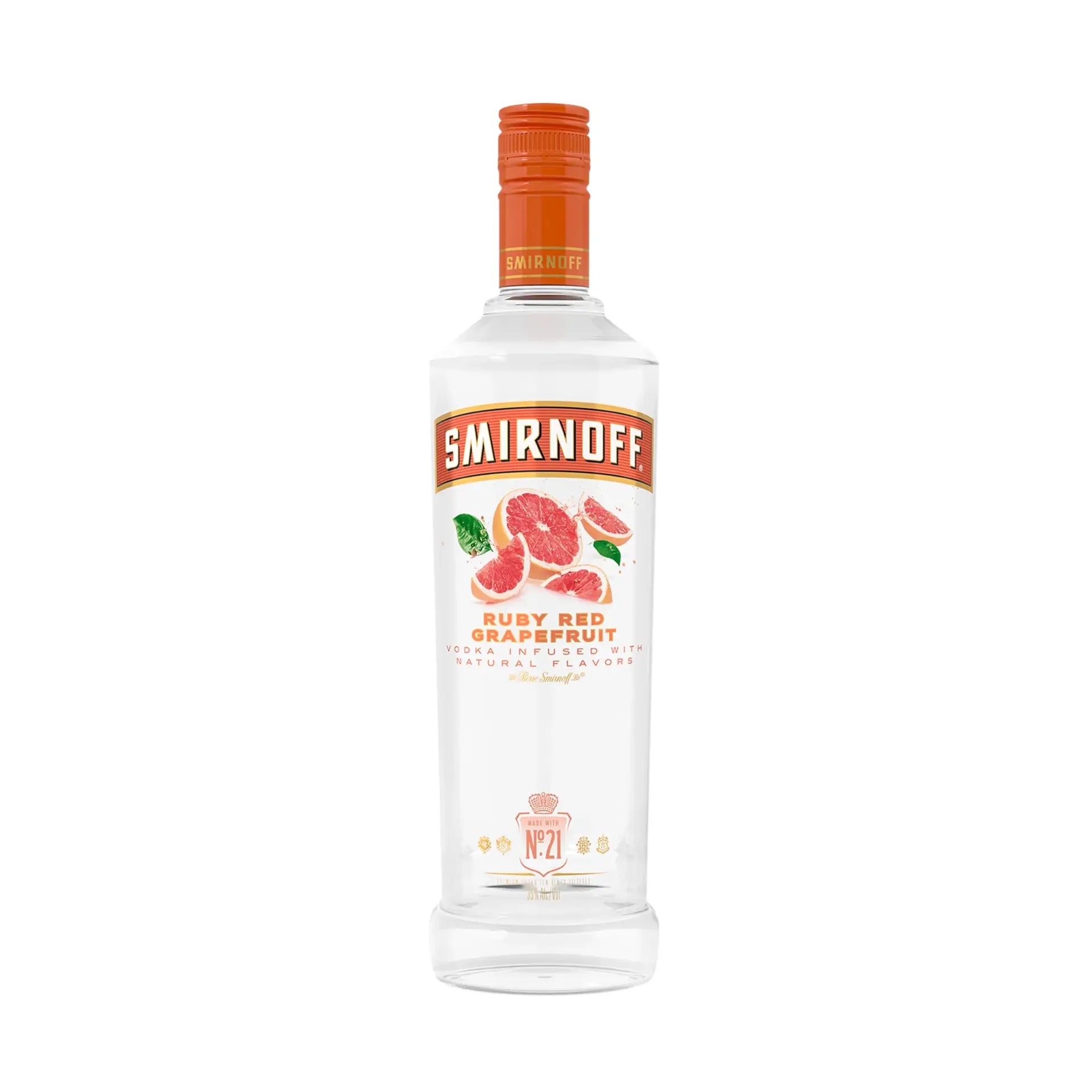 buy Smirnoff Ruby Red Grapefruit vodka 750mL bottle with grapefruit label