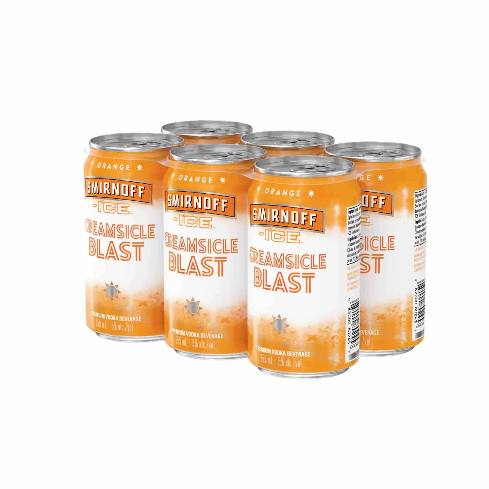 Buy Smirnoff Ice Creamsicle Blast 6x355mL cans, orange vodka beverage with 5% alc/vol.
