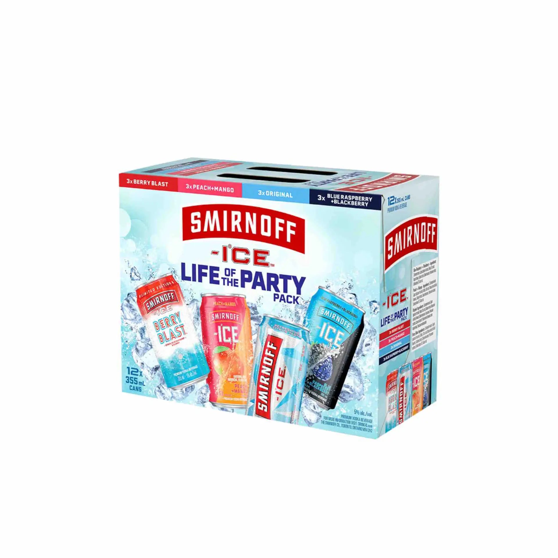 Buy Smirnoff Ice Party Pack 12x355mL cans assorted flavors, fruity malt beverages