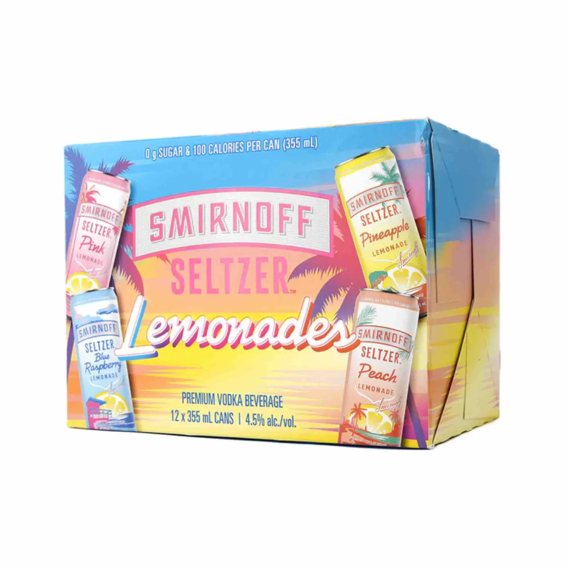 Buy Smirnoff Seltzer Lemonade Variety Pack 12x355mL Cans with assorted flavors
