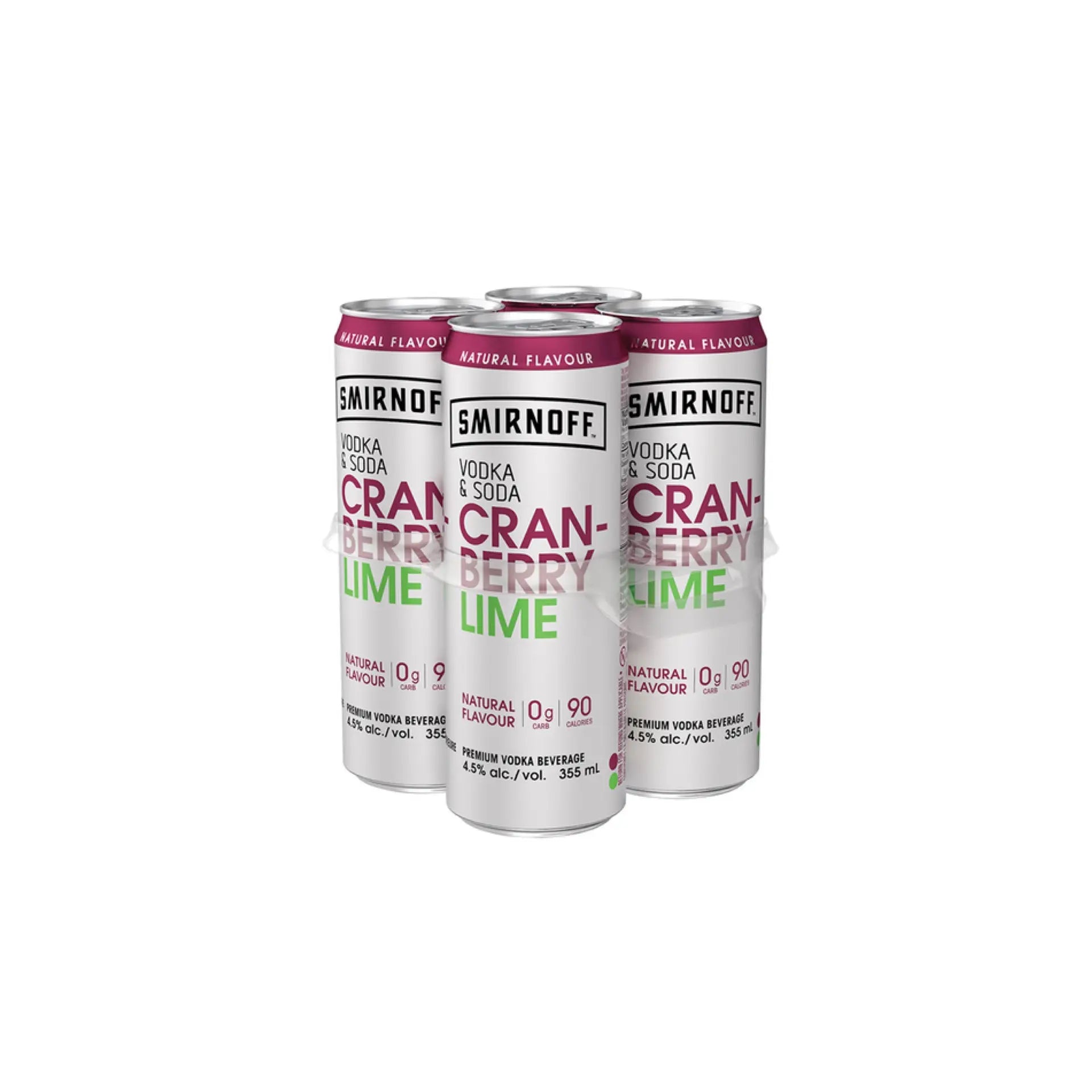 buy Smirnoff Vodka Soda Cranberry Lime 355mL cans 4 pack