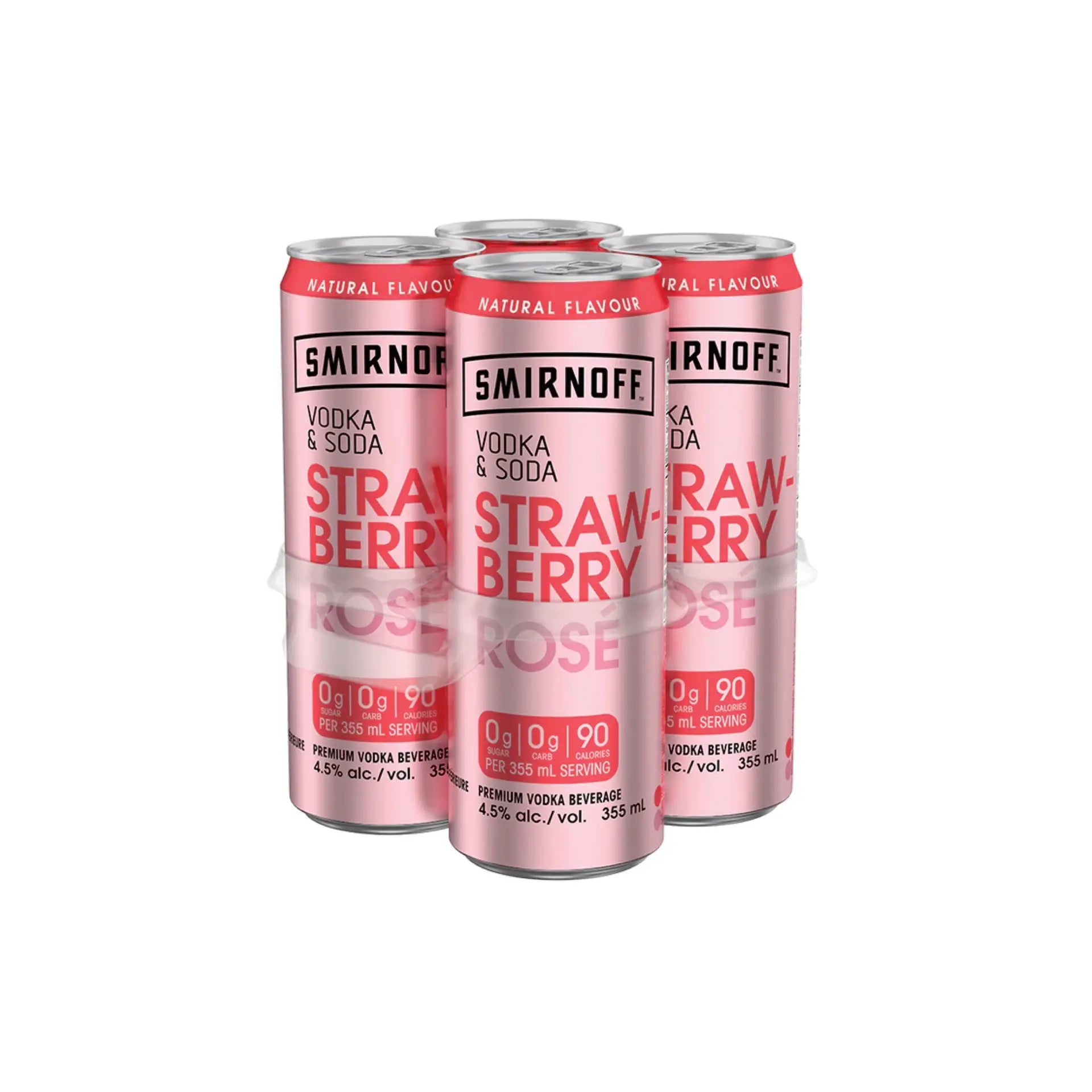 buy Smirnoff Vodka Soda Strawberry Rose 4x355mL Cans