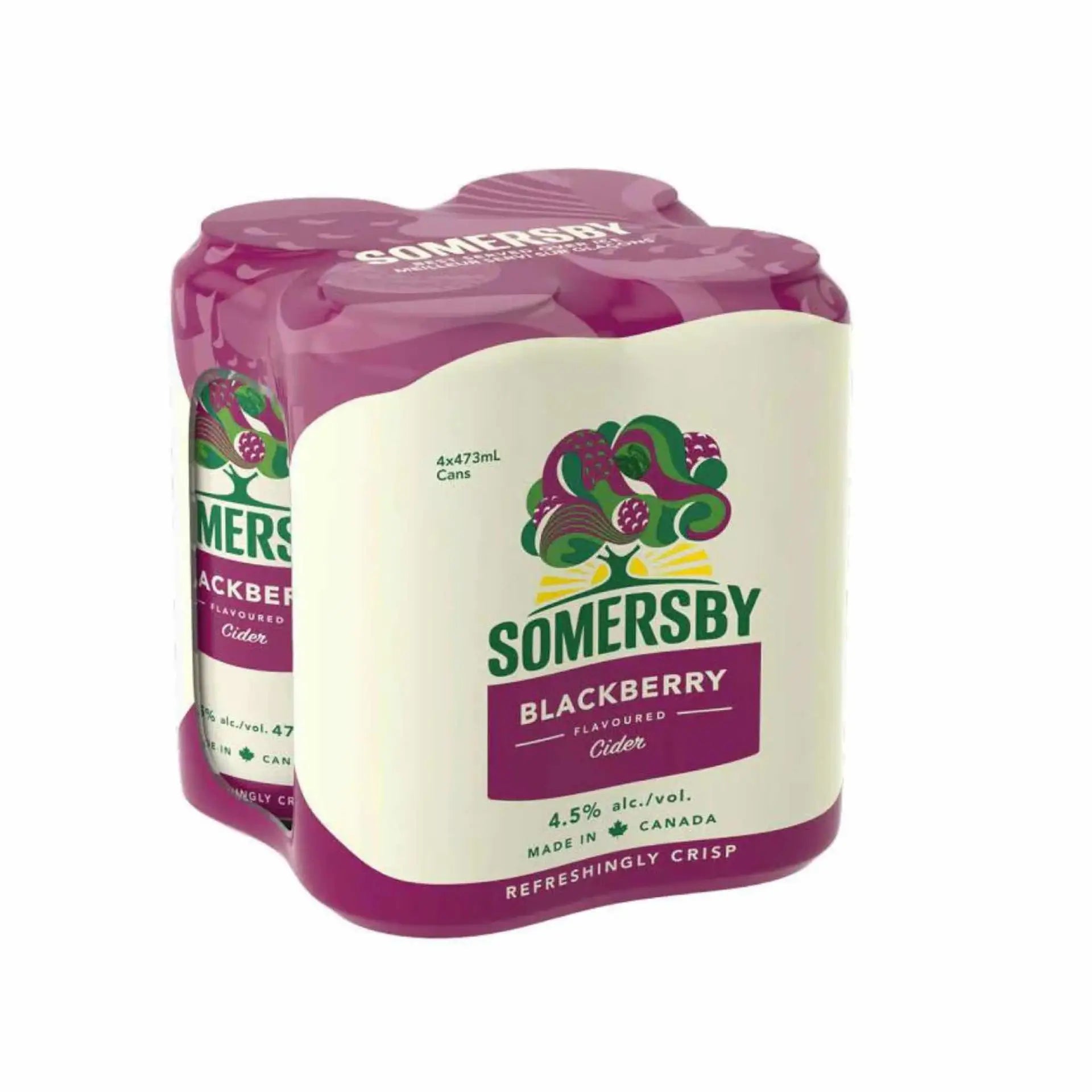 buy Somersby Blackberry Cider 4x473mL, purple and white can pack