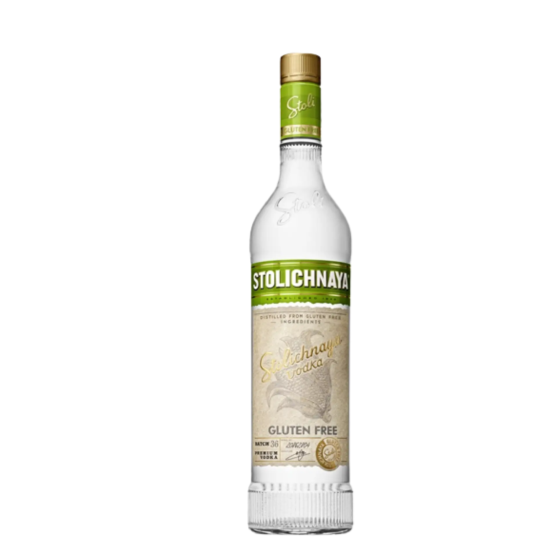Buy Stolichnaya Gluten Free Vodka 750mL bottle with green and gold label