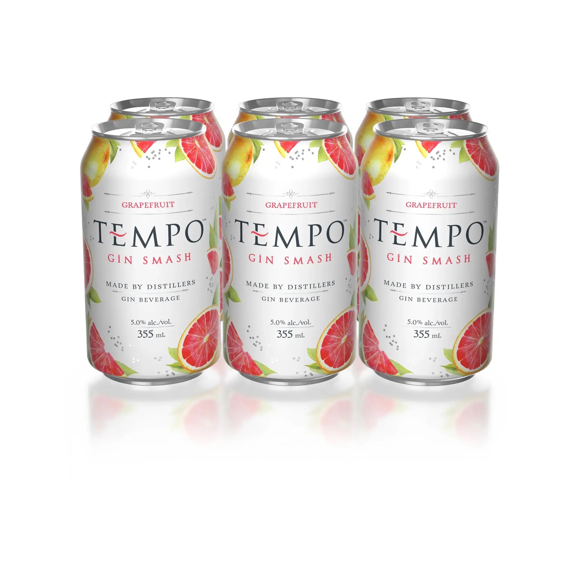 Buy Tempo Gin Smash Grapefruit 6x355mL cans, refreshing gin beverage with citrus design