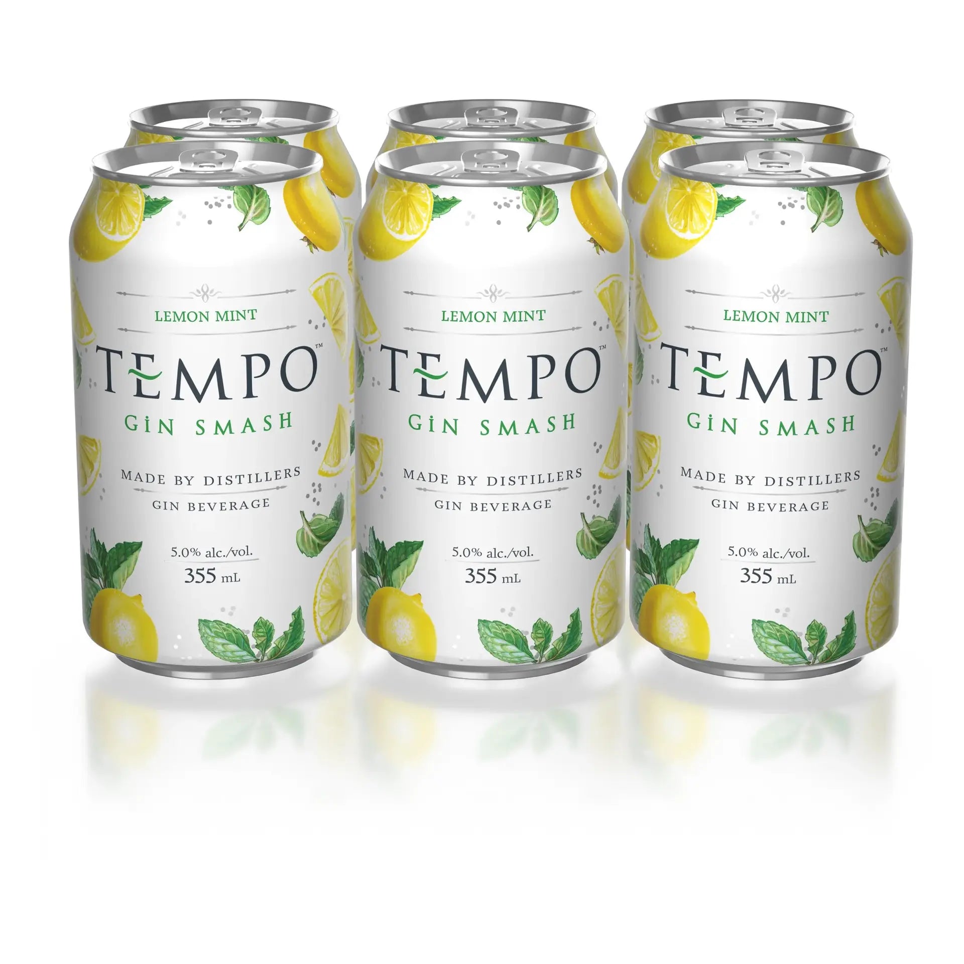 Buy Tempo Gin Smash Lemon Mint 6x355mL cans, lemon and mint gin beverage, Canadian spirits