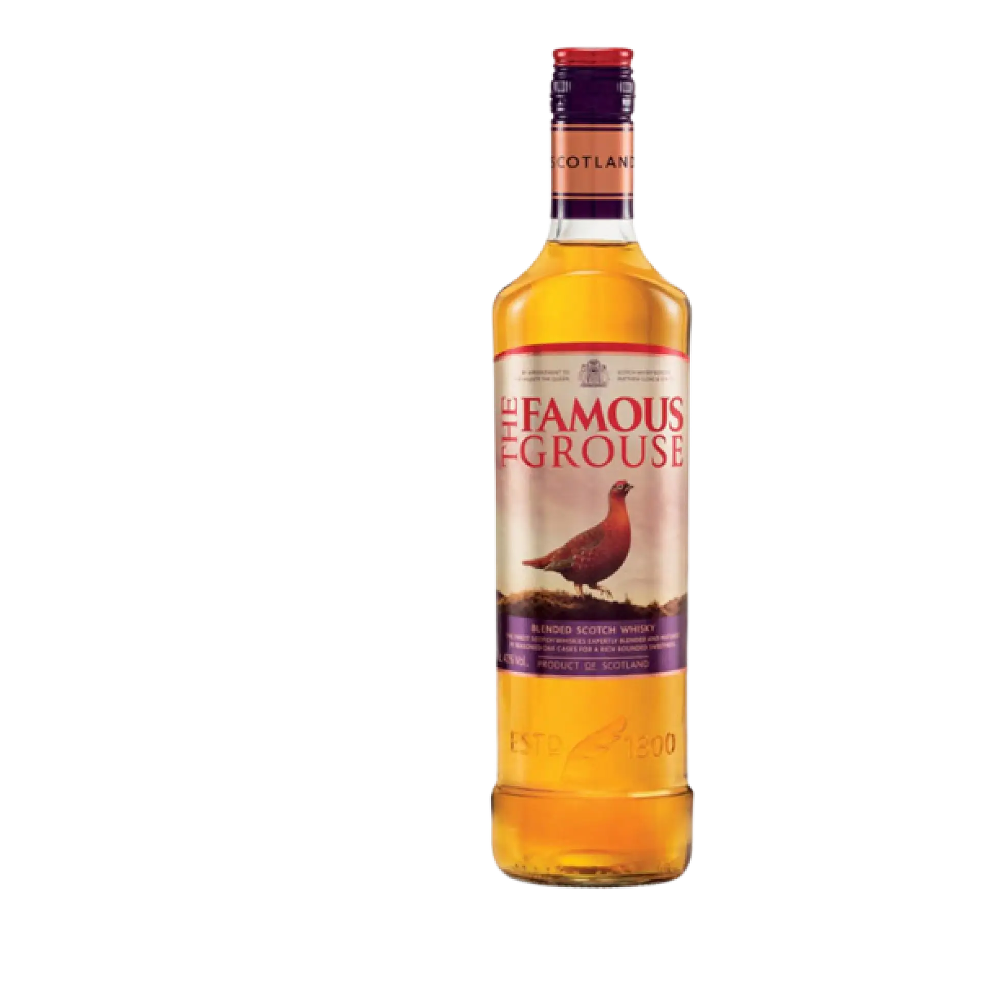 Buy The Famous Grouse Scotch Whisky 750mL bottle, blended Scotch whisky with red grouse label.
