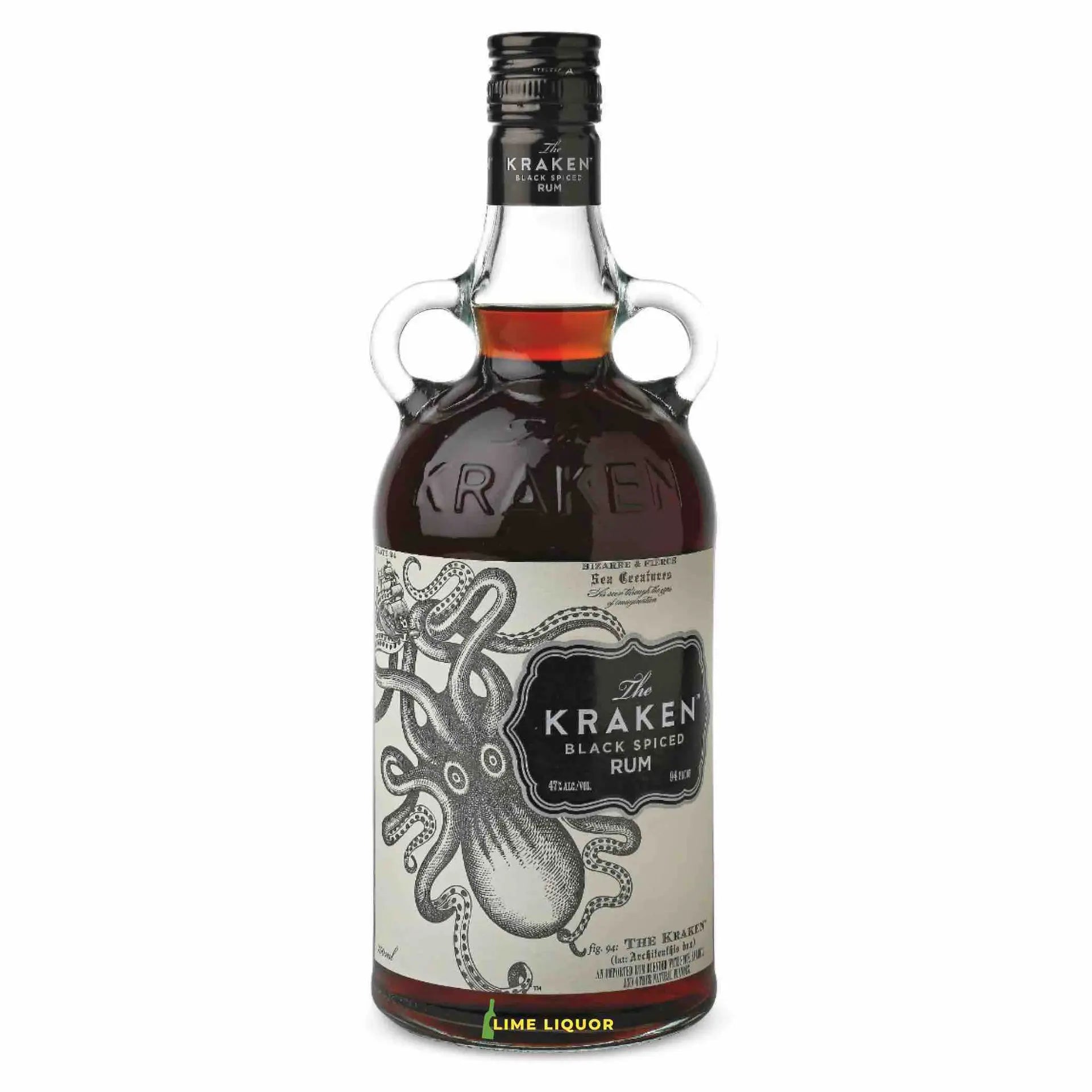 buy The Kraken Black Spiced Rum 750mL bottle with octopus label design