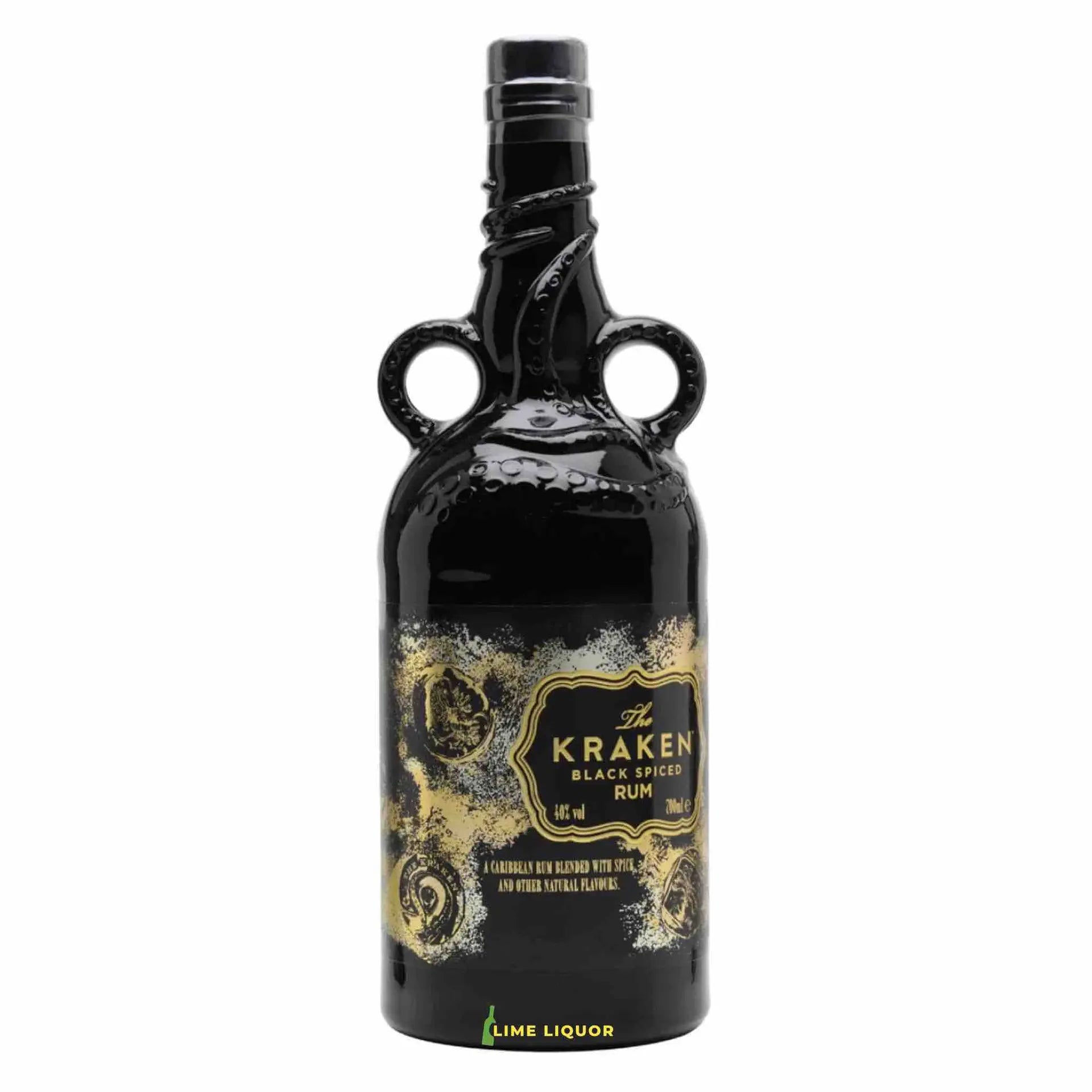 Buy The Kraken Unknown Deep Limited Edition 750mL black spiced rum bottle with gold label