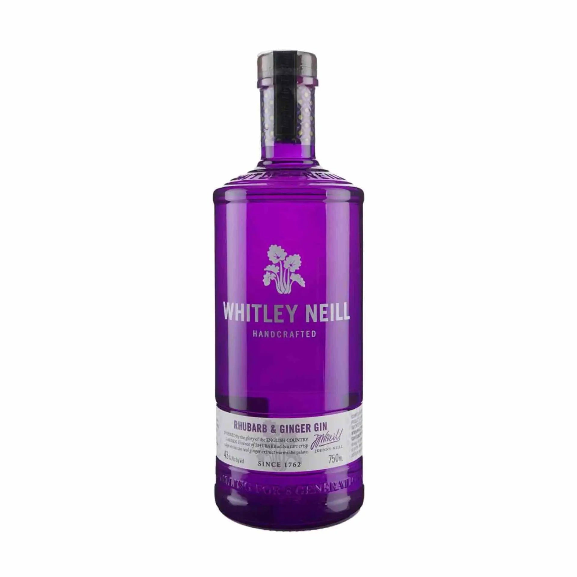 buy Whitley Neill Rhubarb & Ginger Gin 750mL distinctive purple bottle