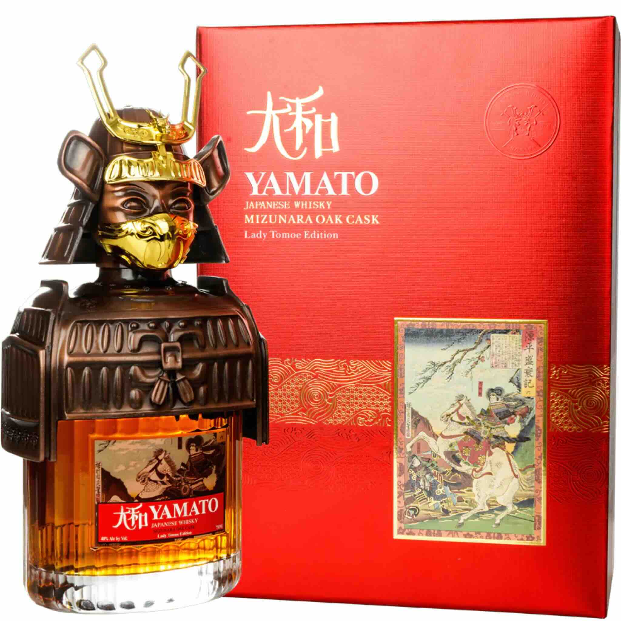 Buy Yamato Japanese Whisky Mizunara Oak Cask Lady Tomoe Edition, samurai bottle, red box