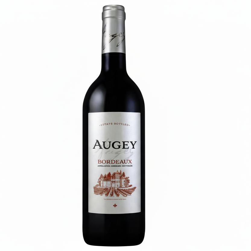Augey Red lipstick tube with a sleek black and red design, displayed against a neutral background.
