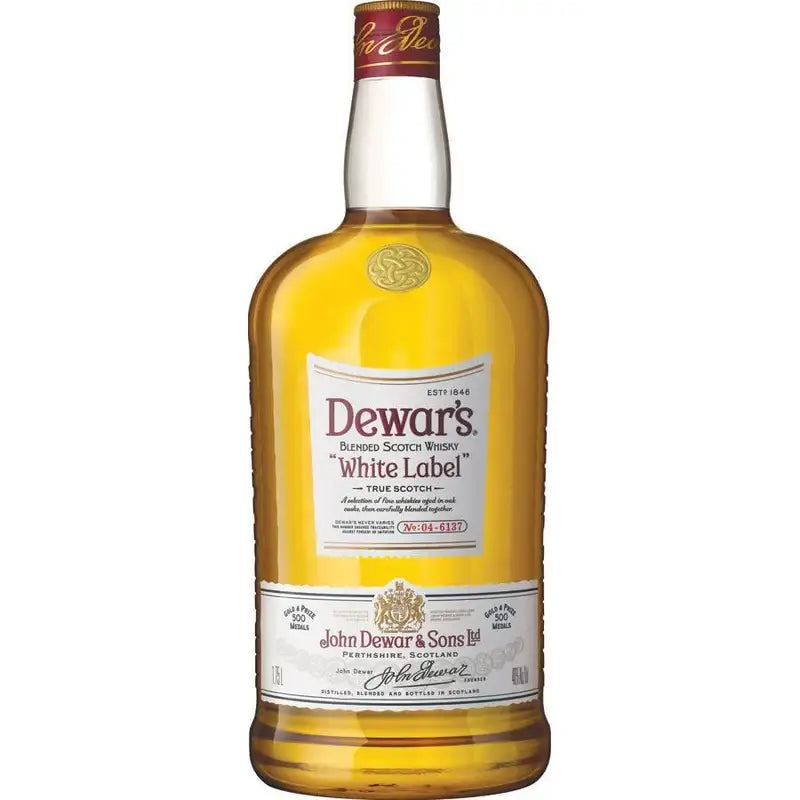 Dewar S Blended Scotch Whisky White Label 1 75L Bottle Image