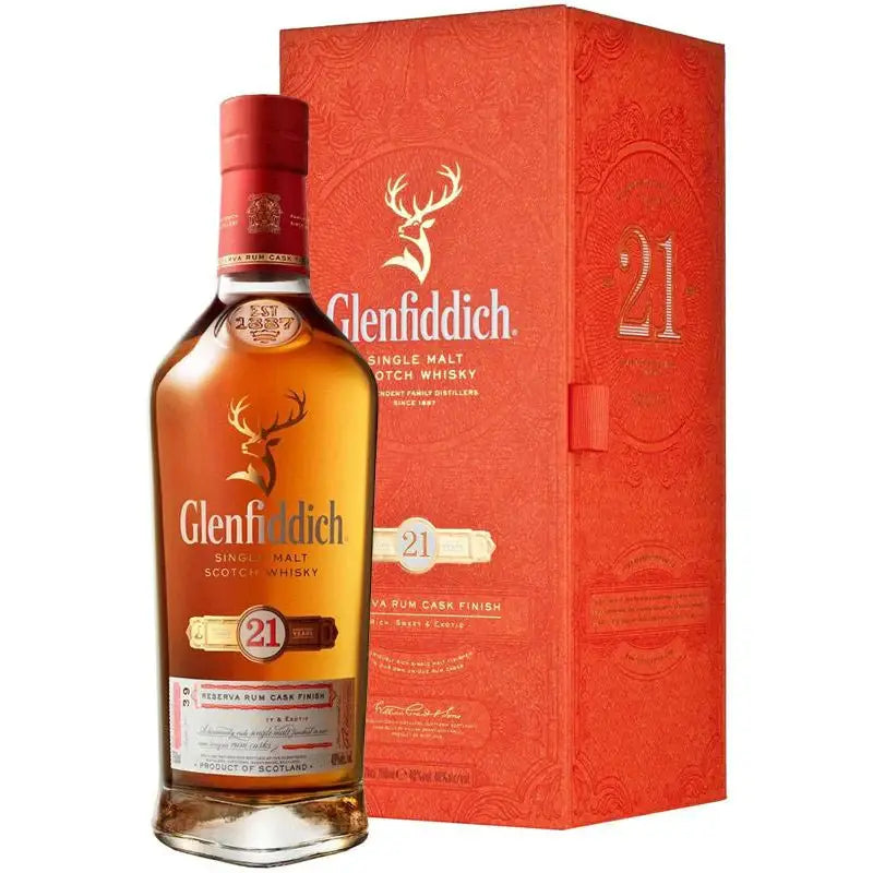 Buy Glenfiddich 21 Year Old single malt whisky with red gift box, scotch liquor
