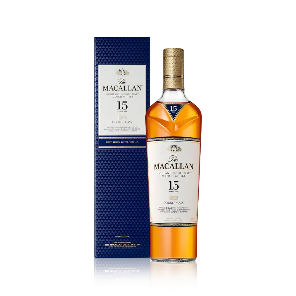 The Macallan Single Malt Scotch Whisky Double Cask Aged 15 Years 750Ml Bottle Image
