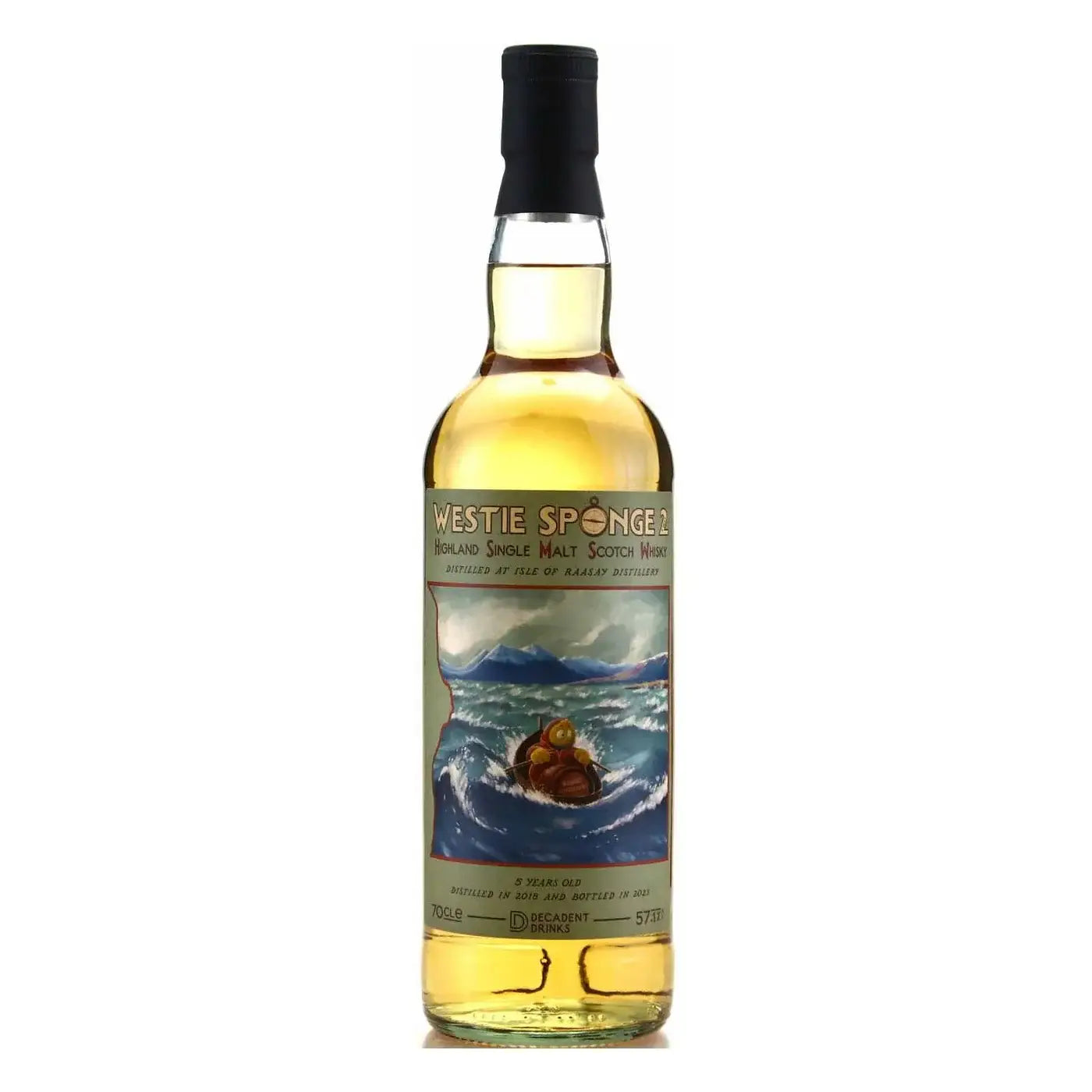 Westie Sponge Single Malt Scotch Whisky Rassay Distillery Aged 5 Years 700Ml Bottle Image