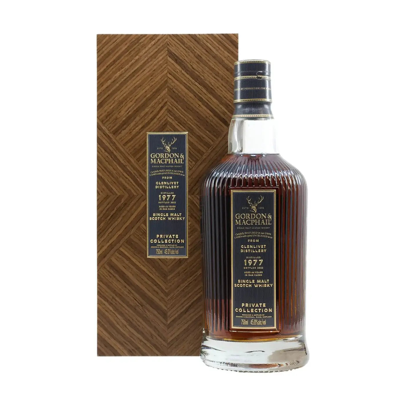 Gordon Amp Macphail Single Malt Scotch Whisky Private Collection Glenlivet Distillery Vintage 1977 750Ml Bottle Image
