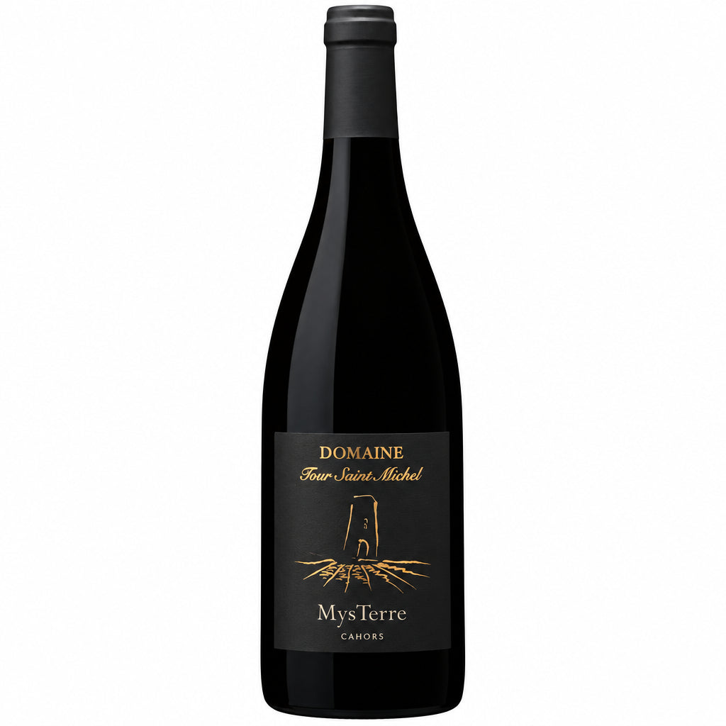 Bottle of Domaine Tour Saint Michel Lirac Rouge red wine with a label featuring the Domaine brand and vineyard imagery.