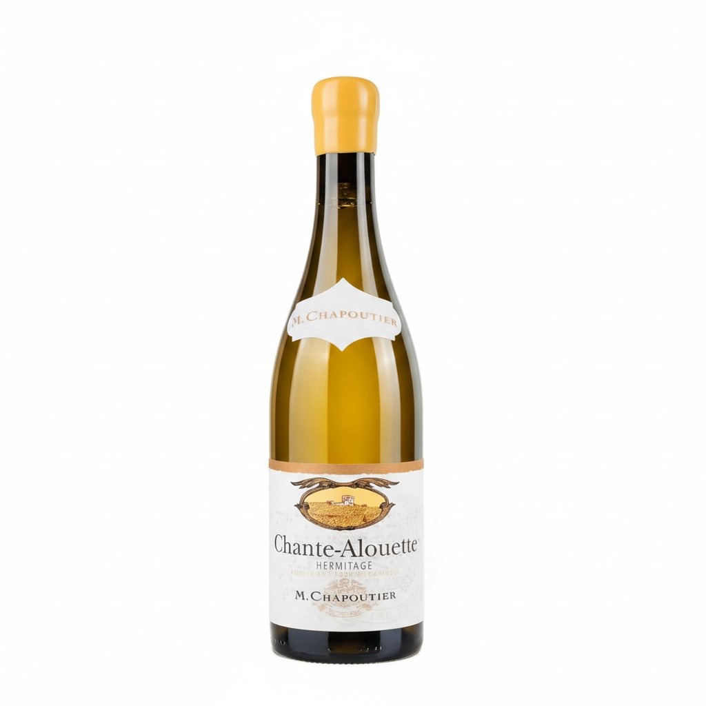 Chapoutier Chante Alouette wine bottle with label visible, showcasing elegant packaging and design on a neutral background.