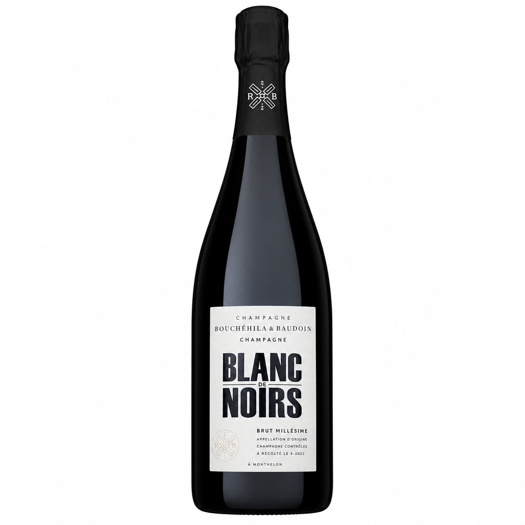 Champagne Rousseau Bateaux Blanc De Noir bottle with elegant label, showcasing the premium sparkling wine in a classic design.