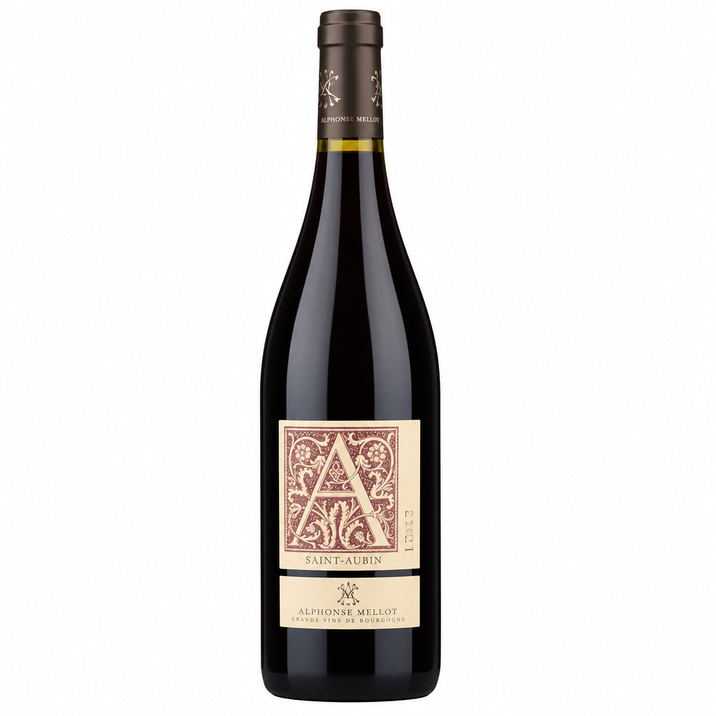 Chateau D'aussieres 2021 wine bottle with label, showcasing elegant design and deep color, on a neutral background.