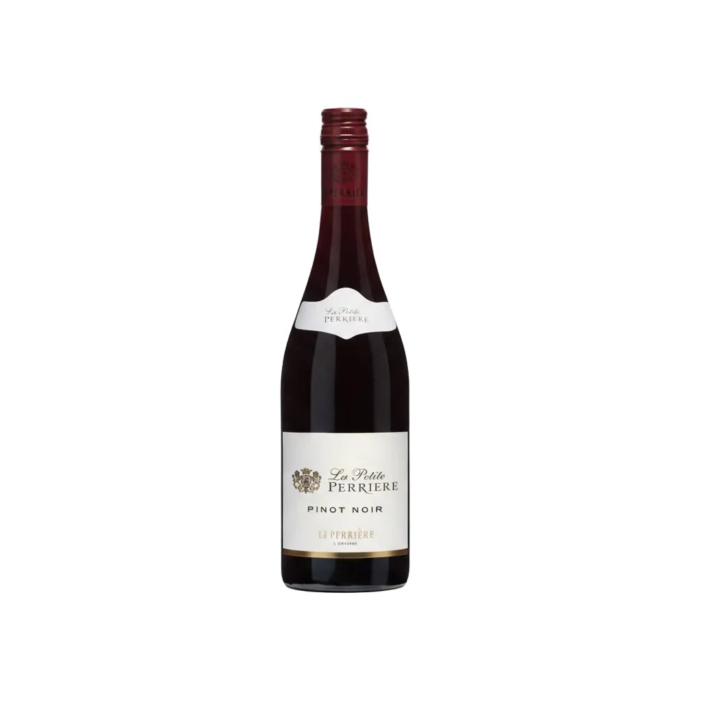 Saget La Petite Perriere Pinot Noir wine bottle with label, showcasing deep red color and elegant design.