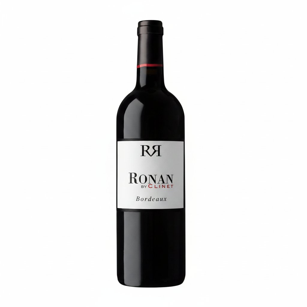 Bottle of Chateau Clinet Ronan wine from Chateau, featuring a dark glass bottle with a detailed label.
