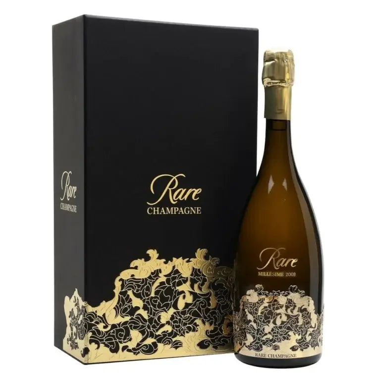 buy Rare Champagne Millésime 2008 with elegant black and gold packaging