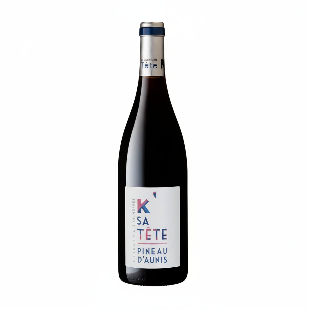 Pineau d'Aunis K'sa Tete wine bottle from Manoir de la Pineau, featuring a dark label and elegant glass bottle.