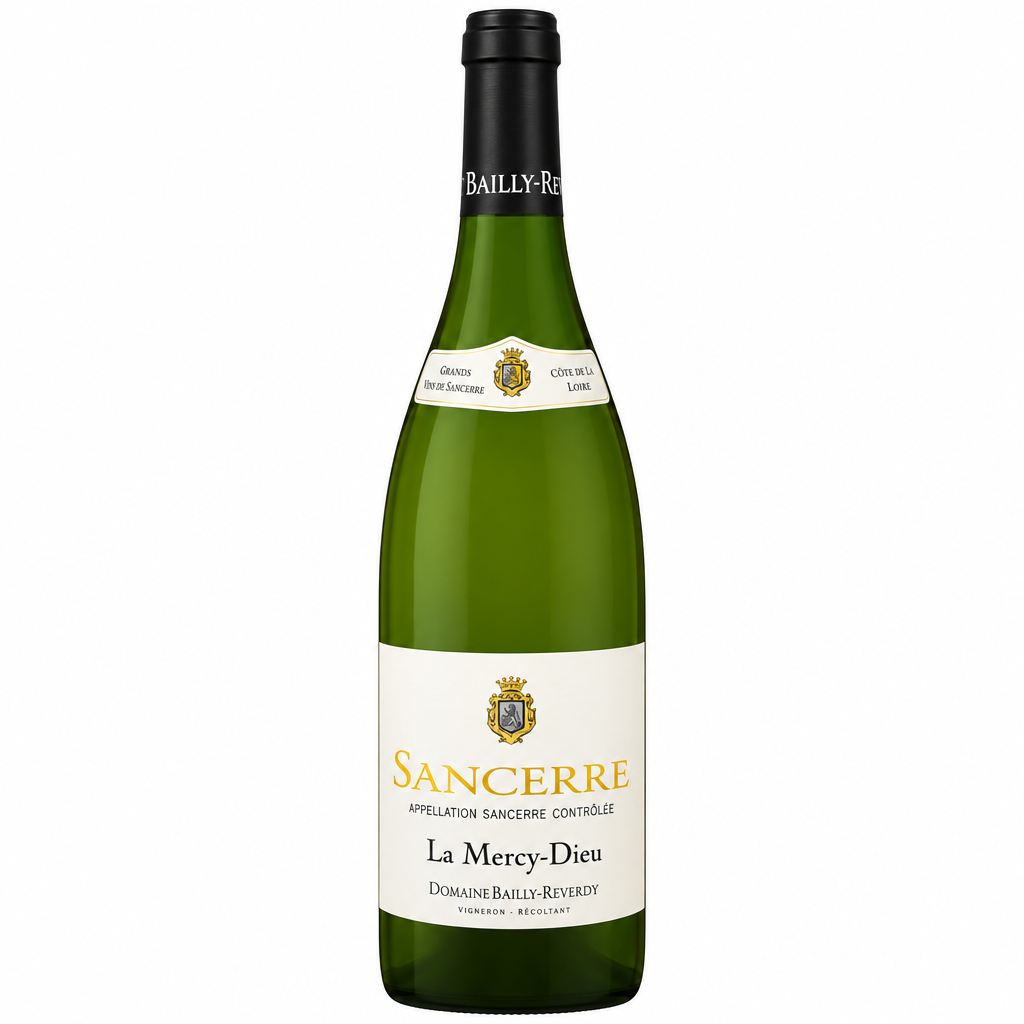 Domaine Bailly-Reverdy Sancerre La Mercy-Dieu Rouge 2020 wine bottle with label visible, set against a neutral background.