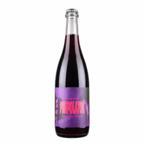 Buy Purpolator California natural wine, sparkling red wine bottle with purple label